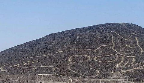 '2000 വര്‍ഷം പഴക്കമുളള ഭീമാകാരമായ പൂച്ച'; നാസ്‌ക സംസ്‌കാരത്തിന്റെ ഭാഗമെന്ന് വിദഗ്ധര്‍ 