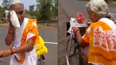 'ഭക്തിയുടെ മുന്നില്‍ കോവിഡും പ്രായവും തടസമല്ല', 2200 കിലോമീറ്റര്‍ ദൂരം; വൈഷ്‌ണോ ദേവി ക്ഷേത്രം ലക്ഷ്യമിട്ട് സൈക്കിള്‍ ചവിട്ടി 68കാരി ( വീഡിയോ)