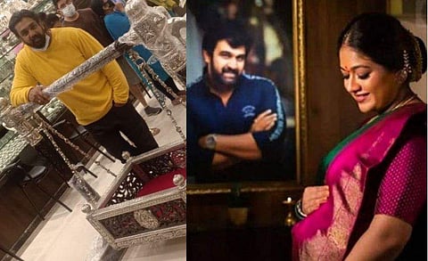 ചേട്ടന്റെ കുഞ്ഞിനായി പത്ത് ലക്ഷത്തിന്റെ തൊട്ടിൽ, മേഘ്നയെ ഞെട്ടിച്ച് ധ്രുവ