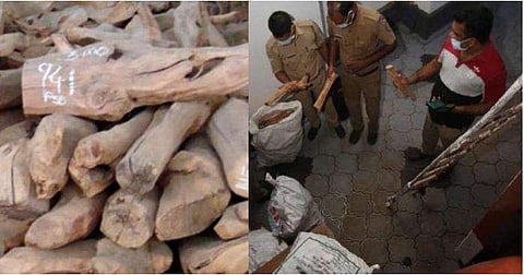 പുലര്‍ച്ചെ തൊട്ടടുത്ത വീട്ടില്‍ വലിയ ശബ്ദം ; ജില്ലാ കളക്ടറും പൊലീസും ചേര്‍ന്ന് പിടികൂടിയത് ഒരു ടണ്ണിലേറെ ചന്ദനശേഖരം