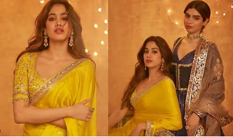 മഞ്ഞ സാരിയില്‍ തിളങ്ങി ജാന്‍വി; താരസുന്ദരിയുടെ സിംപിള്‍ ട്രഡീഷനല്‍ ലുക്ക്, ചിത്രങ്ങള്‍ 