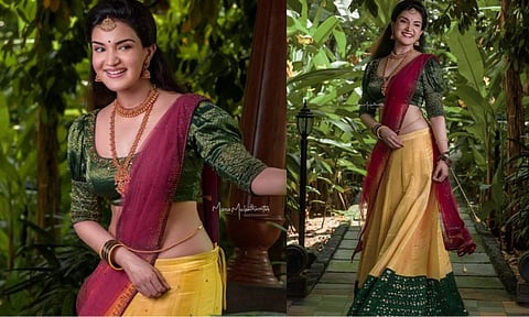 ദാവണിയിൽ സുന്ദരിയായി ഹണി റോസ്; ദേവതയെപ്പോലെയെന്ന് ആരാധകർ; ചിത്രങ്ങൾ