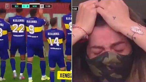 'വിജയം മാന്ത്രിക മനുഷ്യന് സമര്‍പ്പിക്കുന്നു'- മറഡോണയ്ക്ക് ബൊക്ക ജൂനിയേഴ്‌സിന്റെ ആദരം; ഗാലറിയിലിരുന്ന്  പൊട്ടിക്കരഞ്ഞ് മകള്‍ ഡല്‍മ (വീഡിയോ)