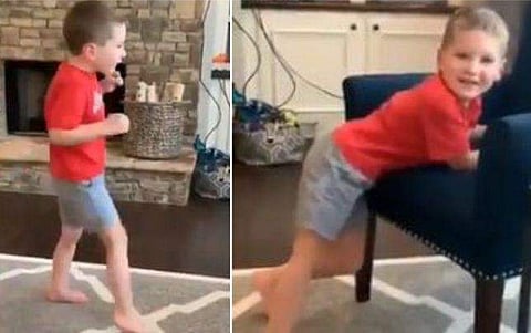 'മിടുക്കന്‍'- കുറവുകളെ കൂസാതെ ആ അഞ്ച് വയസുകാരന്‍ നടന്നു തുടങ്ങി; വൈറല്‍ വീഡിയോ