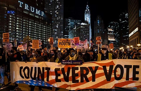 നെവാഡയിലും ബൈഡന്റെ മുന്നേറ്റം; ഫ്ലോറിഡയിൽ ട്രംപ്; യുഎസിൽ പ്രതിഷേധ പ്രകടനങ്ങൾ