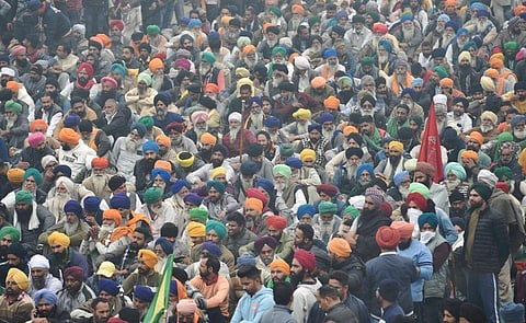 സിംഗു അതിര്‍ത്തിയില്‍ തമ്പടിച്ച കര്‍ഷകര്‍ / പിടിഐ