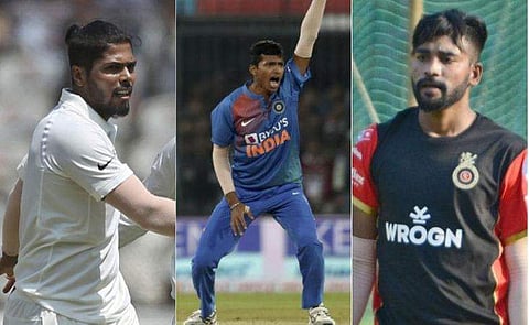 ഉമേഷ് യാദവ്, നവദീപ് സൈനി, മുഹമ്മദ് സിറാജ്/ ഫയല്‍ ചിത്രം