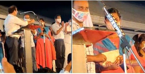 ആക്രമണത്തിന് ഇരയായ ദമ്പതിമാര്‍ക്ക് സമ്മാനം കൈമാറുന്നു / വീഡിയോ ചിത്രം