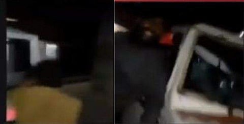 പ്രതികള്‍ പൊലീസ് ജീപ്പ് അടിച്ചു തകര്‍ത്തു/ ടിവി സ്ക്രീൻ ഷോട്ട്