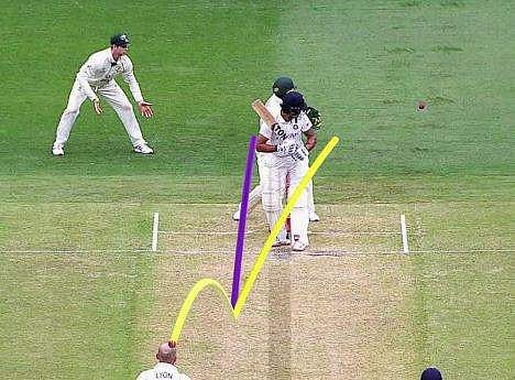 ലിയോണിന്റെ ഡെലിവറിയില്‍ വന്ന ടേണ്‍; ഫോട്ടോ/ക്രിക്കറ്റ് ഓസ്‌ട്രേലിയ, ട്വിറ്റര്‍