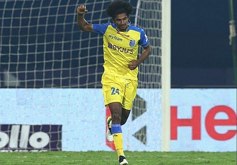 കേരള ബ്ലാസ്റ്റേഴ്‌സിനായി ആദ്യ ​ഗോൾ നേടിയ മലയാളി താരം അബ്ദുൾ ഹക്കു/ ചിത്രം: ട്വിറ്റർ