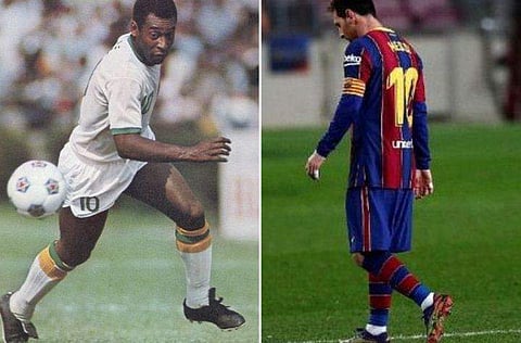 പെലെ, മെസി/ ട്വിറ്റർ