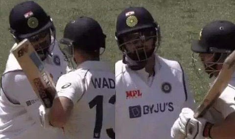 റിഷഭ് പന്തും മാത്യു വെയ്ഡും മത്സരത്തിനിടെ/ വീഡിയോ ദൃശ്യം