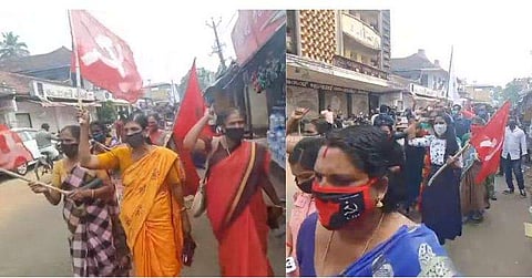 ജയമ്മയെ തഴഞ്ഞതില്‍ പ്രതിഷേധിച്ച് ആലപ്പുഴയില്‍ നടന്ന പ്രതിഷേധ മാര്‍ച്ച് / ടെലിവിഷന്‍ ചിത്രം