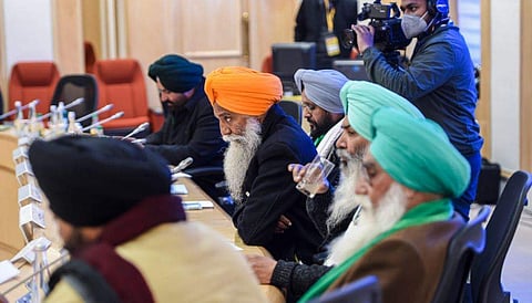 കേന്ദ്രസര്‍ക്കാരും കര്‍ഷകരും തമ്മില്‍ നടത്തിയ ചര്‍ച്ചയില്‍ നിന്ന്/ പിടിഐ