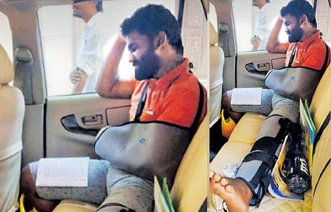 അപകടത്തിൽ പരുക്കേറ്റ് നടക്കാനാവാത്ത വിദ്യാർത്ഥിയെ ഇന്റേണൽ പരീക്ഷയ്ക്ക് എത്തിച്ചു; അധ്യാപികയ്ക്കെതിരെ പ്രതിഷേധം