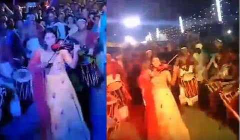 ചെണ്ടക്കാരുടെ നടുവില്‍ വയലിനുമായി പെണ്‍കുട്ടി; 'രാമായണക്കാറ്റ്' പഞ്ചാരിമേളം വേര്‍ഷന്‍ സൂപ്പര്‍ഹിറ്റ്; വിഡിയോ വൈറല്‍