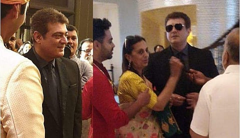 മാനേജരുടെ വിവാഹത്തിന് അതിഥികളെ സ്വീകരിച്ച് അജിത്ത്; വിഡിയോ വൈറൽ