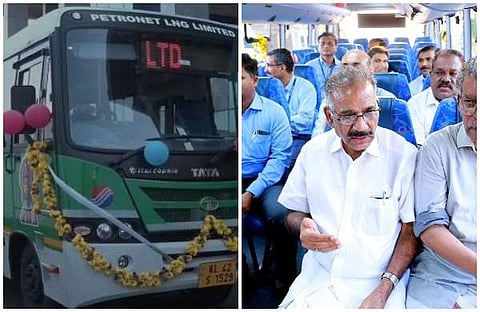 ഇന്ത്യയിലെ ആദ്യ വാണിജ്യ എല്‍എന്‍ജി ബസ് കൊച്ചിയില്‍; ഫ്ലാ​ഗ് ഓഫ് ചെയ്ത് മന്ത്രി