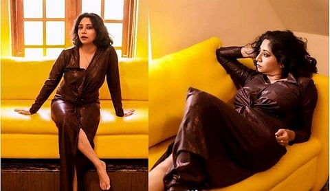 ട്വിസ്റ്റ് സ്പ്ലിറ്റ് ഗൗണില്‍ സെക്‌സിയായി അഭയ ഹിരണ്‍മയി; ഫോട്ടോഷൂട്ട് ചിത്രങ്ങള്‍