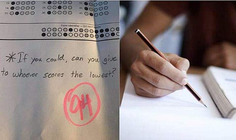 'അധികമുള്ള ആ മാര്‍ക്ക് എനിക്കു വേണ്ട, ആവശ്യക്കാര്‍ക്കു കൊടുത്തേക്കൂ'; ഉത്തരക്കടലാസില്‍ വിദ്യാര്‍ഥിയുടെ കുറിപ്പ്, വൈറല്‍