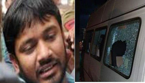 കനയ്യ കുമാറിന് നേരെ കല്ലേറ്; പരിക്ക്