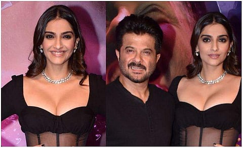 ഫാഷൻ കുടുക്കിൽപ്പെട്ട് സോനം കപൂർ; അച്ഛനൊപ്പം ഇങ്ങനെ നിൽക്കാൻ നാണമില്ലേ എന്ന് വിമർശനം 