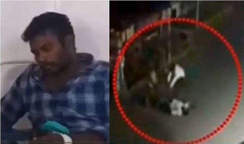 നാട്ടുകാര്‍ നോക്കിനില്‍ക്കെ യുവാവിന് സിപിഎം ബ്രാഞ്ച് സെക്രട്ടറിയുടെ ക്രൂരമര്‍ദനം; കമ്പിപ്പാര കൊണ്ട് അടിച്ചുവീഴ്ത്തി, സിസിടിവി ദൃശ്യങ്ങള്‍ പുറത്ത് 