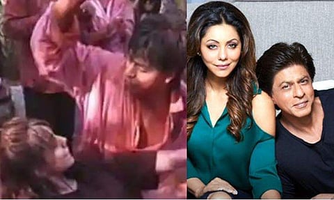 ഹോളി നിറങ്ങളില്‍ മുങ്ങിക്കുളിച്ച് ഷാറൂഖും ഗൗരിയും; ഇതുവരെ ആരും കാണാത്തത്, 20 വര്‍ഷം മുന്‍പത്തെ വിഡിയോ 