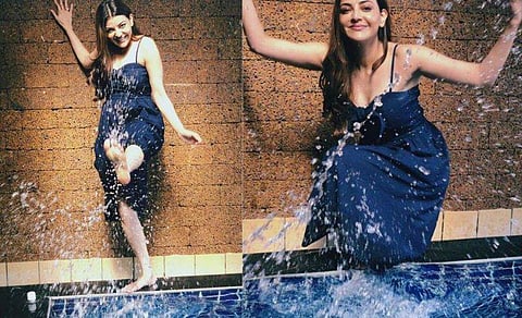 വെള്ളം തട്ടിത്തെറിപ്പിച്ച് കാജല്‍ അഗര്‍വാള്‍; കുട്ടിക്കളി മാറിയിട്ടില്ലെന്ന് ആരാധകര്‍; വൈറലായി ചിത്രങ്ങള്‍