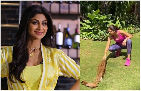 മുറ്റം വൃത്തിയാക്കി ശിൽപ ഷെട്ടി, 'എല്ലാം പഴയപടിയാകുമ്പോൾ അവരുടെ മൂല്യം മറക്കരുത്, എല്ലാം എളുപ്പമാക്കുന്നത് ഇവർ'; വിഡിയോ 