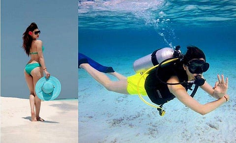 നീലക്കടലില്‍ ഊളിയിട്ട് ഉര്‍വശി; മാലിദ്വീപ് ചിത്രങ്ങള്‍ വൈറല്‍