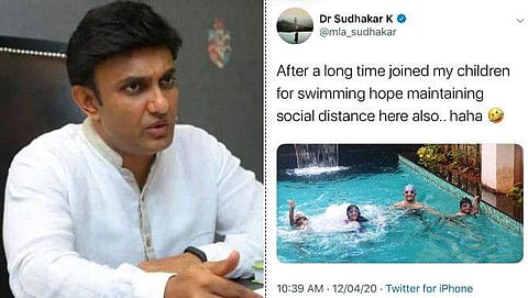 മന്ത്രിക്കെന്ത് കൊറോണ; സ്വിമ്മിങ് പൂളിൽ നീന്തിത്തുടിച്ച് കർണാടകയിലെ കോവിഡ് ചുമതലയുള്ള മന്ത്രി; വിവാദം