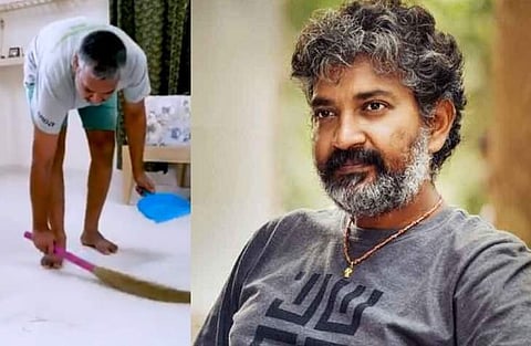 ചൂലെടുത്ത് വീട് വൃത്തിയാക്കി രാജമൗലി; 'ദി റിയല്‍ മാന്‍' ചലഞ്ചില്‍ നിരയായി താരങ്ങള്‍, വിഡിയോ 