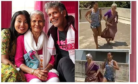 81കാരി അമ്മയും 28കാരി ഭാര്യയും, ചുറുചുറുക്കിൽ രണ്ടുപേരും കട്ടയ്ക്ക്; വിഡിയോ പങ്കുവച്ച് മിലിന്ദ് 