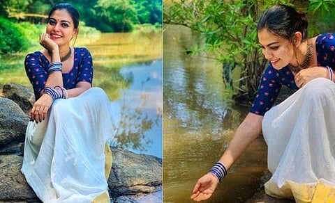പട്ടുപാവാടയണിഞ്ഞ് കൈനിറയെ കുപ്പിവളയുമിട്ട് അനുശ്രീ; കല്ലടയാറിൻ തീരത്തുനിന്ന് ഒരു ഫോട്ടോഷൂട്ട്