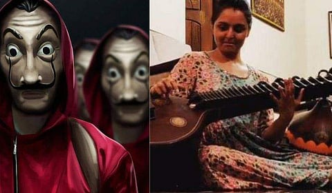 ‌മണി ഹേസ്റ്റിലെ 'ബെല്ലാ ചൗ' വീണയിൽ വായിച്ച് മഞ്ജു; വൈറലായി വിഡിയോ 