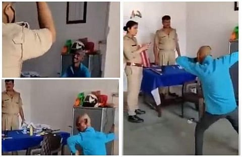 ലോക്ക്ഡൗണ്‍ ലംഘിച്ചതിന് യുവാവിനെ സ്‌റ്റേഷനിലെത്തിച്ച് ഡാന്‍സ് കളിപ്പിച്ച് പൊലീസ്; സസ്‌പെന്‍ഷന്‍