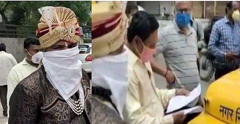 മാസ്‌കുമില്ല, സാമൂഹിക അകലവുമില്ല ; നവവരന് 2100 രൂപ പിഴ