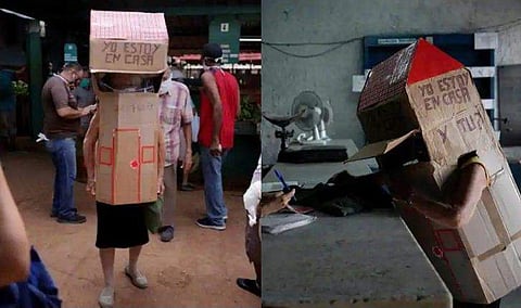 വീട്ടിലിരിക്കാന്‍ പറഞ്ഞപ്പോള്‍ കാര്‍ഡ്‌ബോര്‍ഡ് കൊണ്ട് വീടുണ്ടാക്കി പുറത്തിറങ്ങി; 83 കാരിയുടെ കോവിഡ് പോരാട്ടം