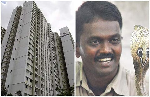 ഫ്ലാറ്റിന്റെ പതിനഞ്ചാം നിലയിൽ പാമ്പ്; ഒരു രാത്രി മുഴുവൻ ആശങ്കയിൽ വീട്ടുകാർ; ഒടുവിൽ രക്ഷകനായി വാവാ സുരേഷ്