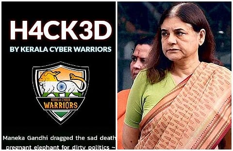 'നിങ്ങളുടെ അജണ്ട വ്യക്തമാണ്'; മേനക ഗാന്ധിയുടെ സംഘടനയുടെ വെബ്‌സൈറ്റ് ഹാക്ക് ചെയ്ത് കേരള സൈബര്‍ വാരിയേഴ്‌സ്