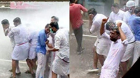 കോവിഡ് പ്രോട്ടോക്കോൾ ലംഘിച്ച് മുഖ്യമന്ത്രിയുടെ വീട്ടിലേക്ക് മാര്‍ച്ച് :  കെ സുധാകരനും ഷാഫിയും അടക്കം നൂറിലേറെ പേർക്കെതിരെ കേസ്