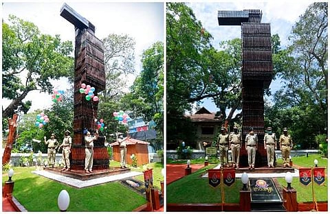 1,422 ആയുധങ്ങള്‍; 'ശൗര്യ': പൊലീസ് ആസ്ഥാനത്ത് തോക്കുകള്‍ കൊണ്ട് നിര്‍മ്മിച്ച ത്രിമാനരൂപം