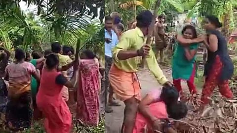 വഴിത്തർക്കം മൂത്ത് പൊരിഞ്ഞ അടി; സ്ത്രീകളും പുരുഷന്മാരുമെല്ലാം തമ്മിൽ ഏറ്റുമുട്ടി ; ആറാട്ടുപുഴയിൽ സംഘർഷം ( വീഡിയോ)