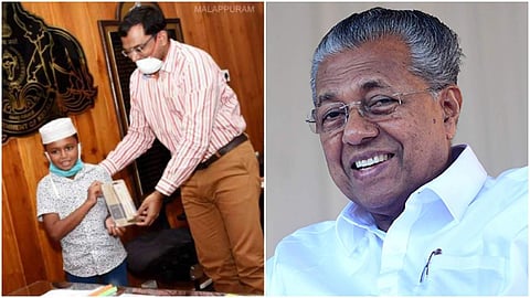 'ഫായിസിന്റെ നിഷ്‌കളങ്കമായ വാക്കുകള്‍ ഒരു സമൂഹത്തിന്റെ മുദ്രാവാക്യമായി'; അഭിനന്ദിച്ച് മുഖ്യമന്ത്രി