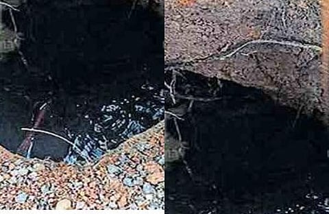 ഞൊടിയിടയില്‍ വീട്ടുമുറ്റത്ത് 42 അടി താഴ്ചയുളള ഗര്‍ത്തം, 85കാരി തലനാരിഴയ്ക്ക് രക്ഷപ്പെട്ടു; പരിഭ്രാന്തിയില്‍ വീട്ടുകാര്‍