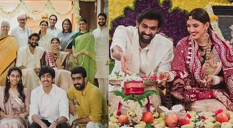 സത്യനാരായൺ പൂജ നടത്തി റാണയും മിഹീകയും; ചിത്രങ്ങൾ