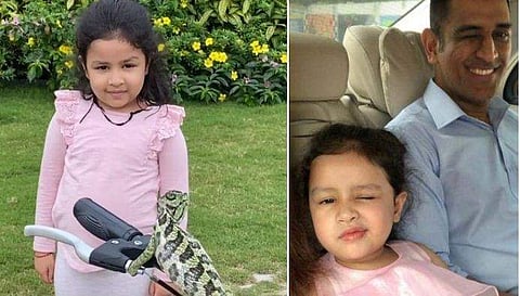 ധോനിയുടെ മകൾ സിവയെ തേടി എത്തിയ സുഹൃത്ത്; സൈക്കിളിൽ കറക്കം; വീഡിയോ പങ്കിട്ട് സാക്ഷി 