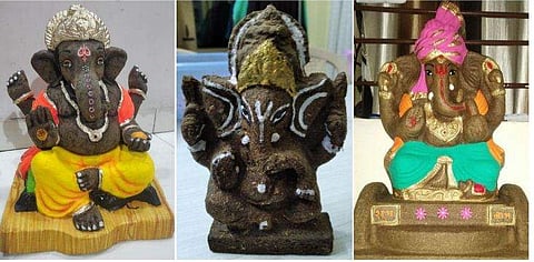 പശുവിന്റെ ചാണകം കൊണ്ട് ഗണപതി വിഗ്രഹങ്ങള്‍; വളമായി പിന്നീട് ഉപയോഗിക്കാമെന്ന അധിക നേട്ടം; ശ്രദ്ധേയം